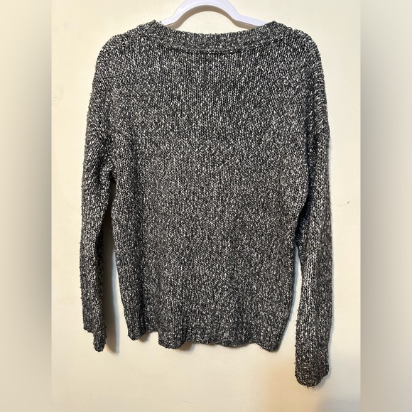 Theory Sweater Womens Medium‎ Black White Marled Cotton Wool Slouchy Minimal - Picture 5 of 5